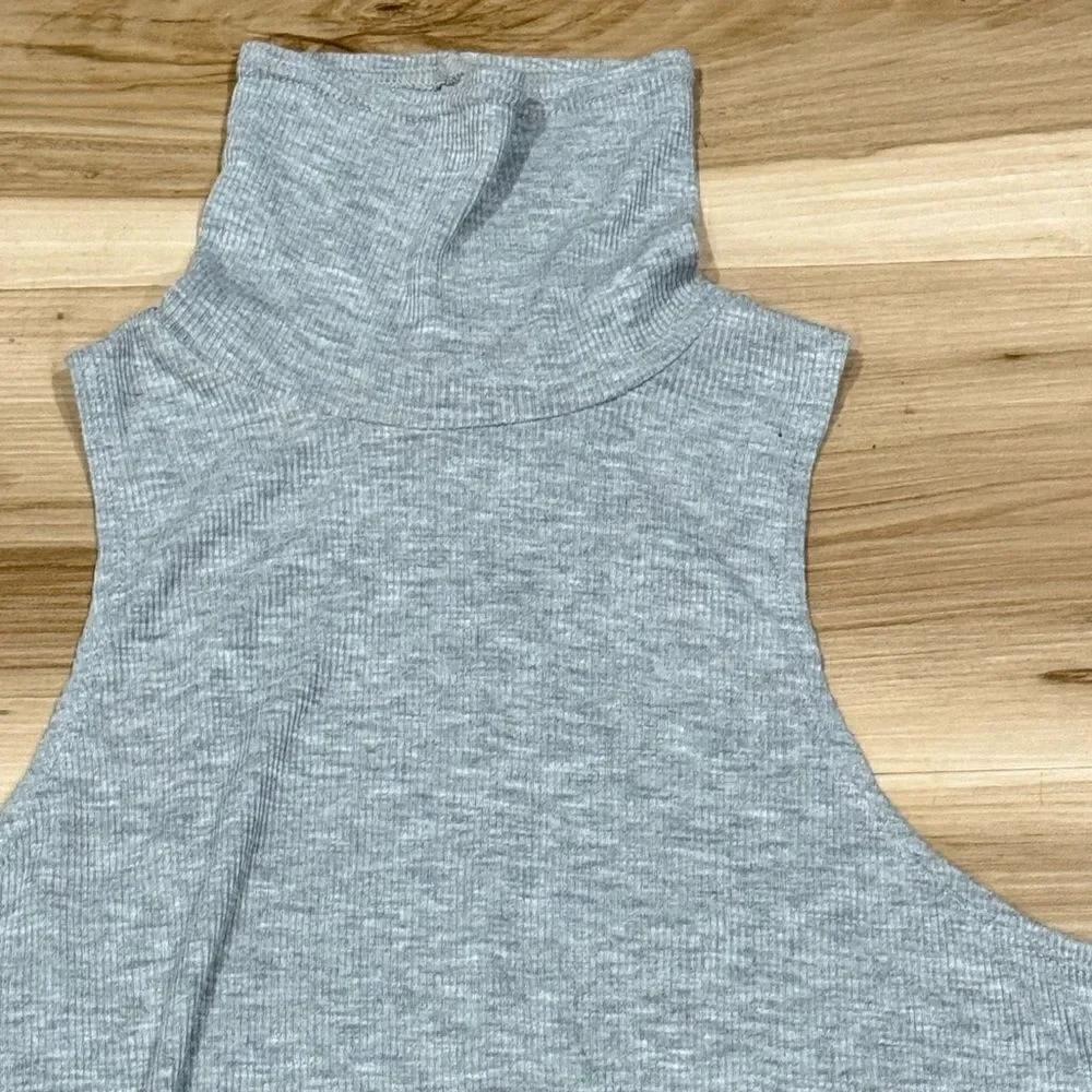 Free People Topanga Sleeveless Turtleneck Tank Grey Women’s XS